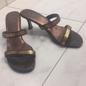 Brown and copper sandals. Size 9